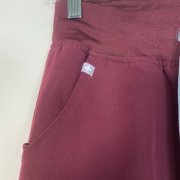 FIGS Zamora Jogger Scrub Pants Burgundy Red Technical Collection Size XS Nurse - Picture 4 of 12